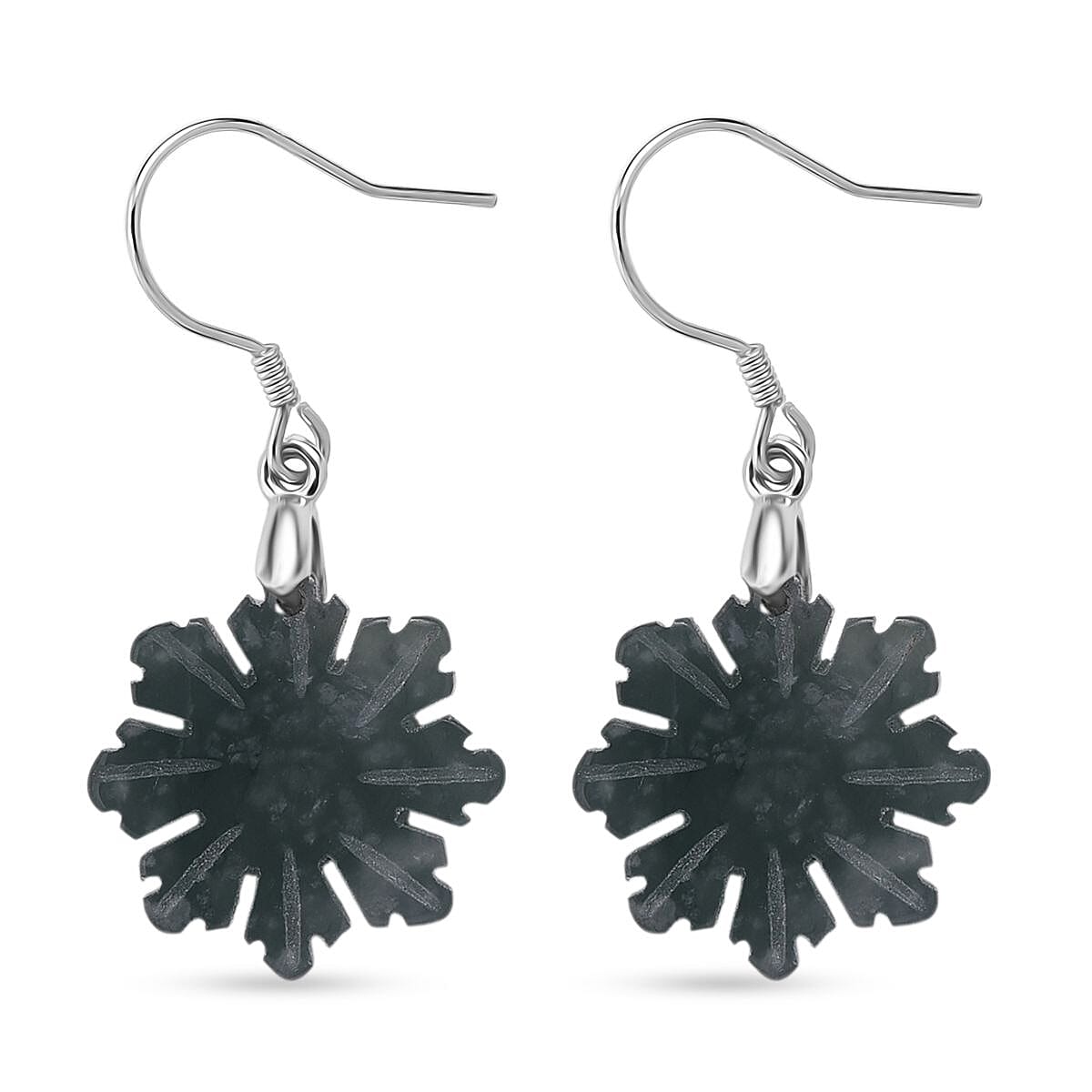 D'Joy Natural Jade Beads Earring in Rhodium OverlaySterling Silver  20.000  Ct.