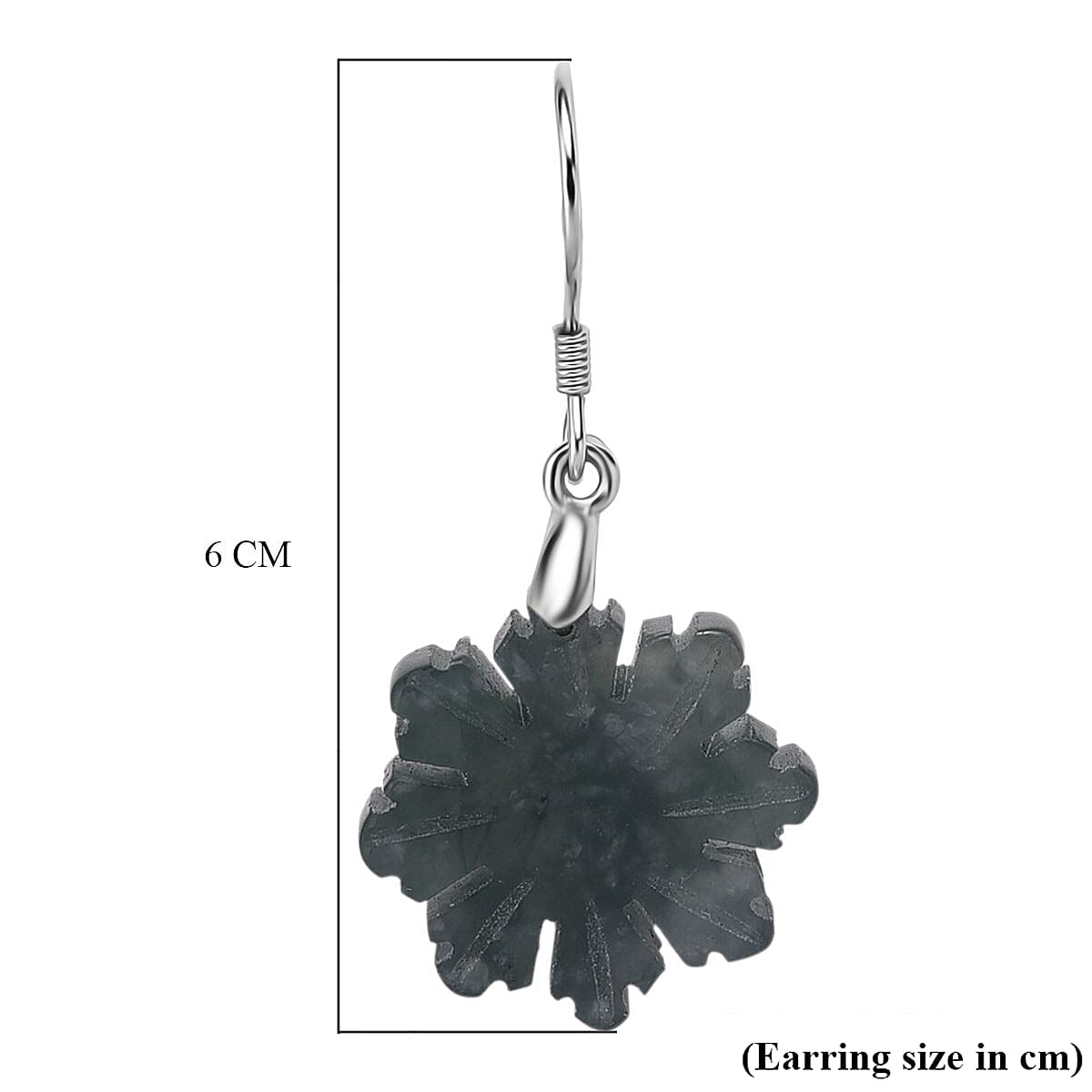 D'Joy Natural Jade Beads Earring in Rhodium OverlaySterling Silver  20.000  Ct.