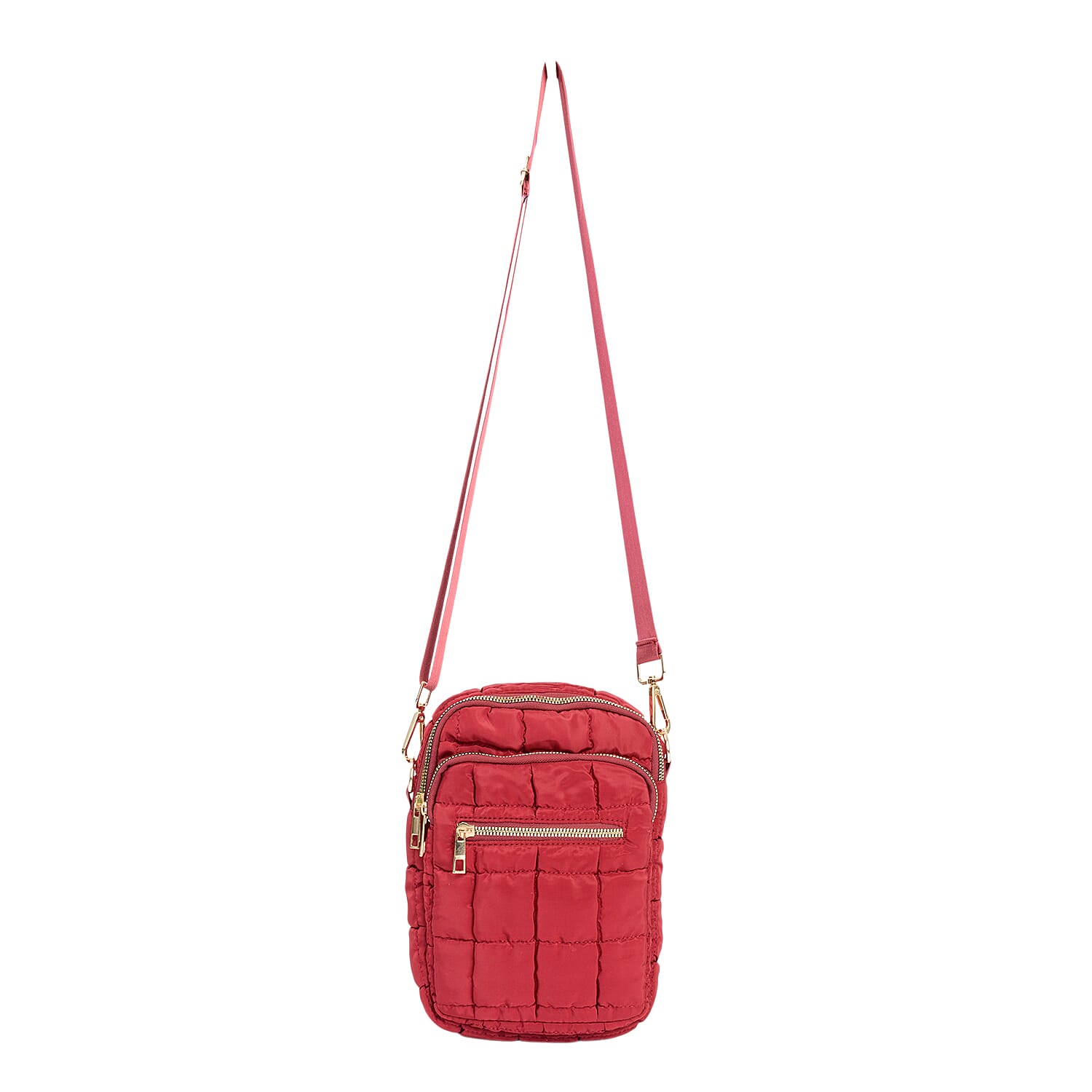 Quilted Puffer Mini Crossbody Bag - Burgundy