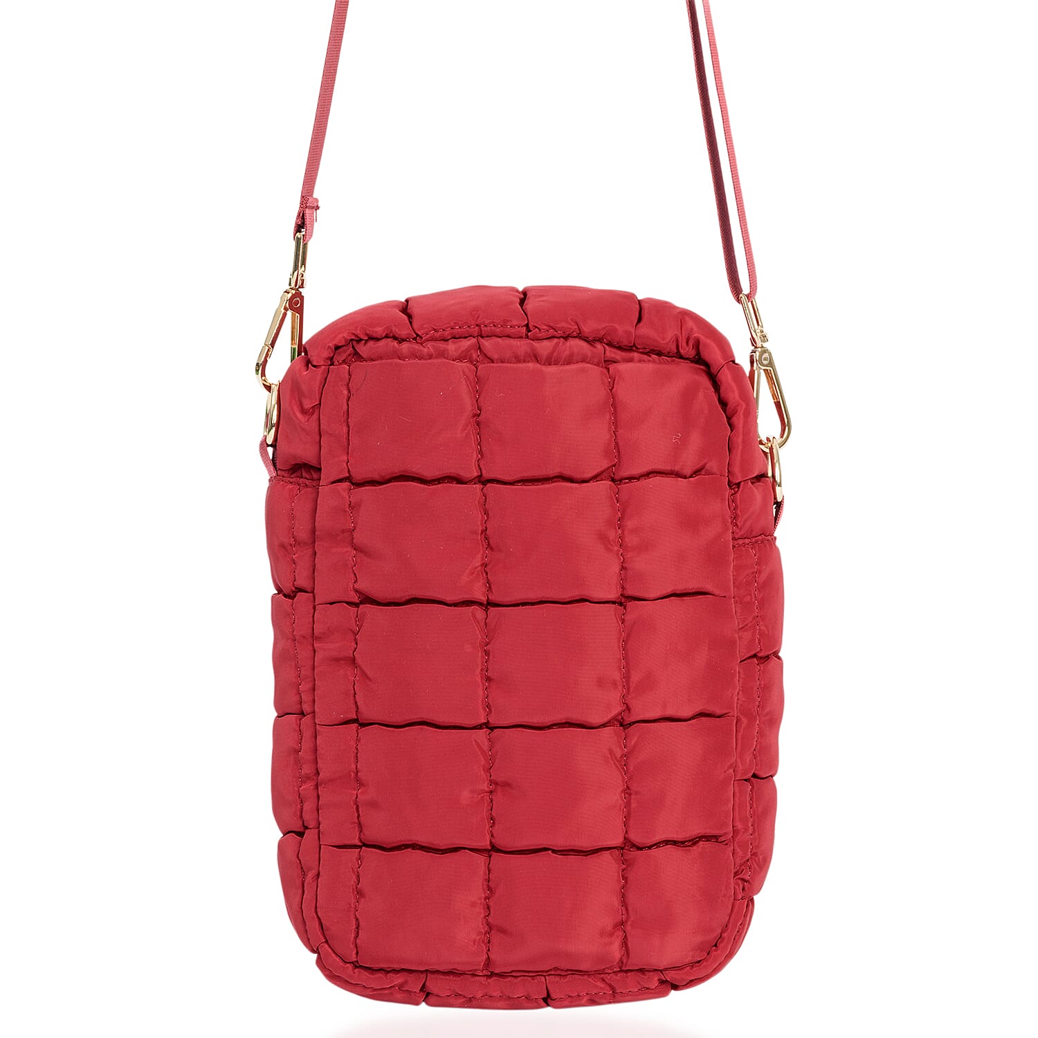 Quilted Puffer Mini Crossbody Bag - Burgundy
