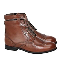 Leather Collection Formal Brogue Ankle Lace Shoe