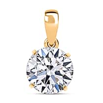 9K Yellow Gold SGL Certified Lab Grown Diamond (I1/GH) Pendant 2.00 Ct.