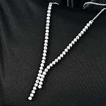 Luxuriant Lab Grown Diamond Line Necklace (Size - 20) in Rhodium OverlaySterling Silver, Silver Wt.8 Gms  1.998  Ct.