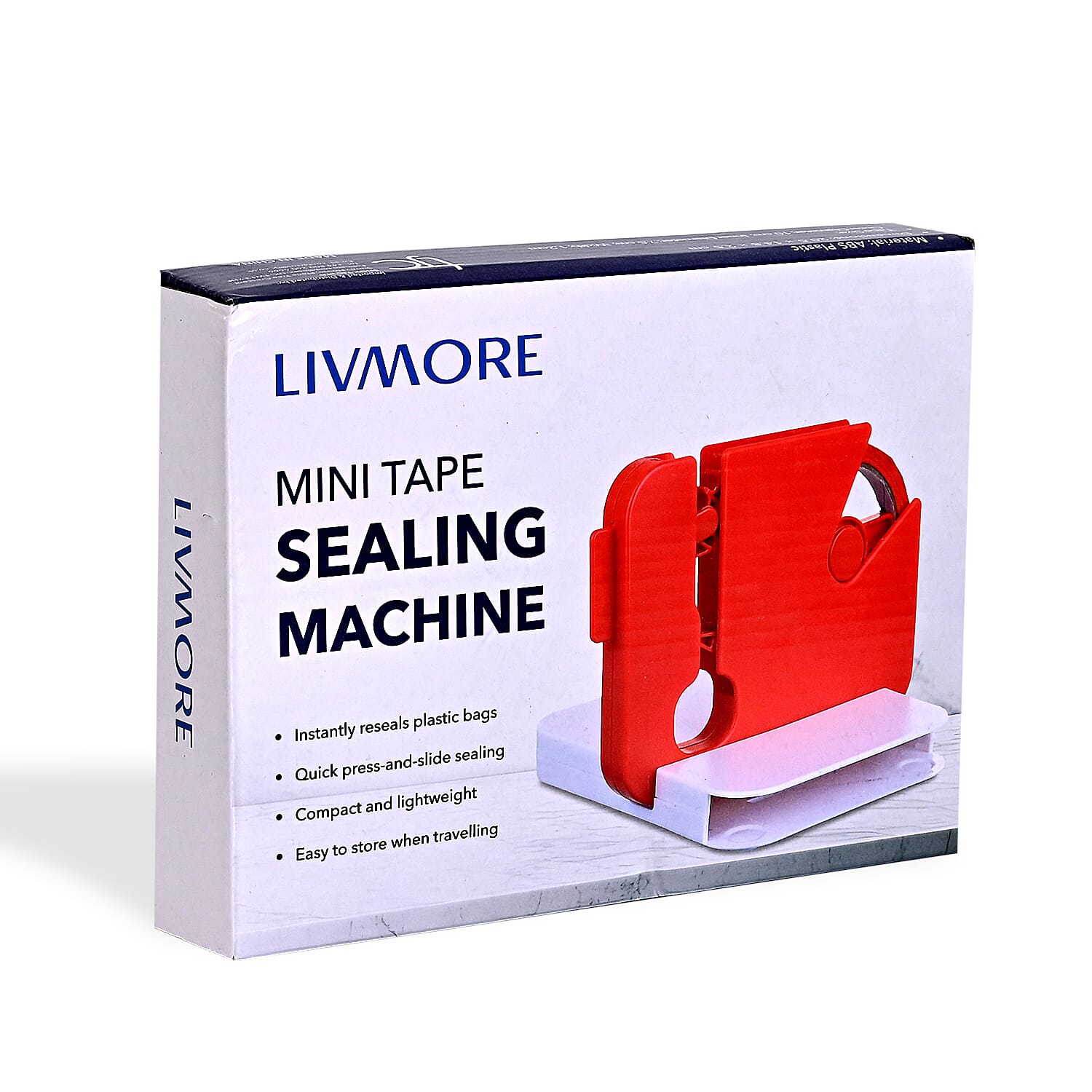 LIVMORE Bag Sealer - Keep Food Fresher - Seal Bags and Packets (20.5cm) Red