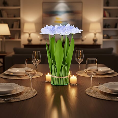 Daffodils  Faux Flower Bundle (22cm) - Light Blue