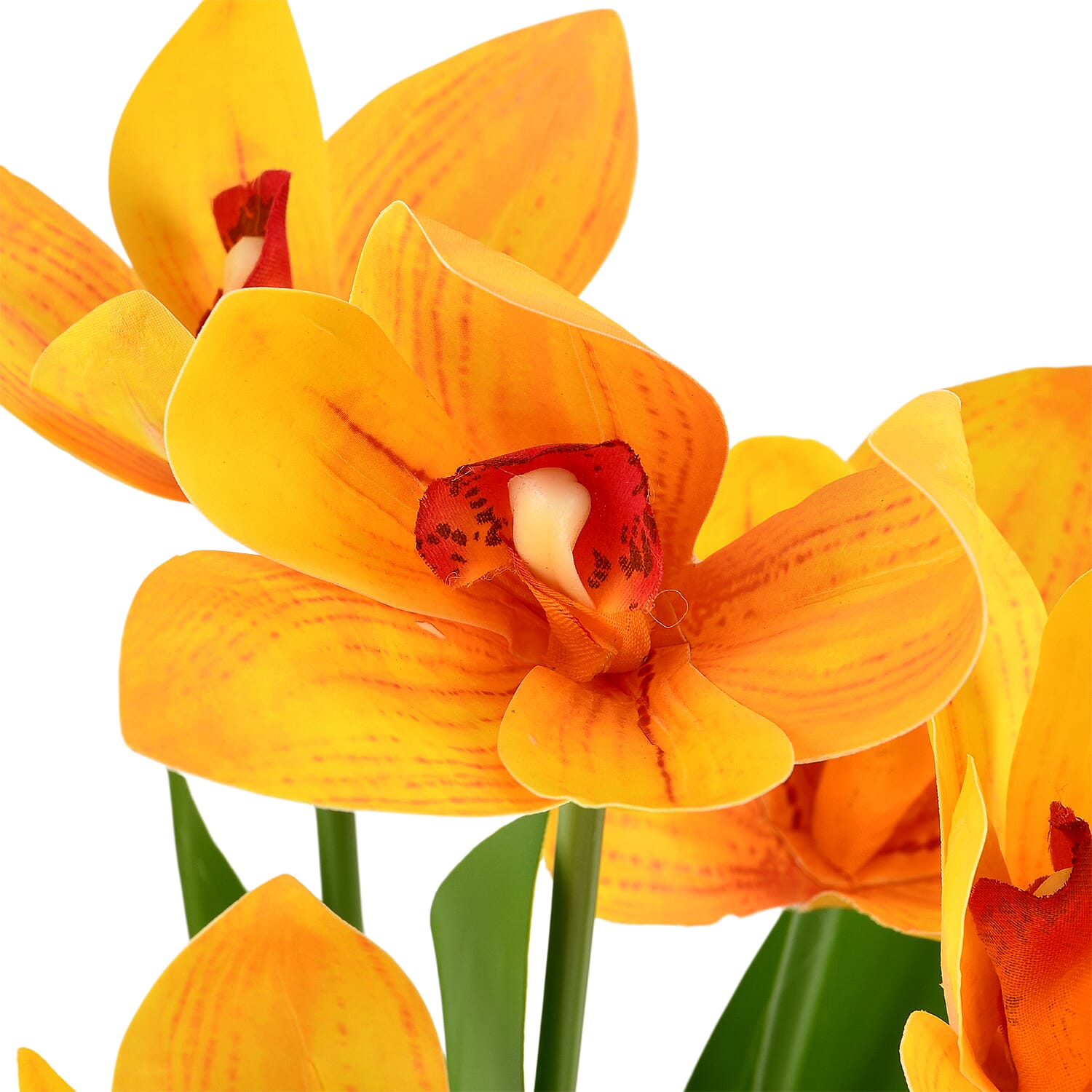 Orchid Faux Flower Bundle (30cm) - Yellow & Green