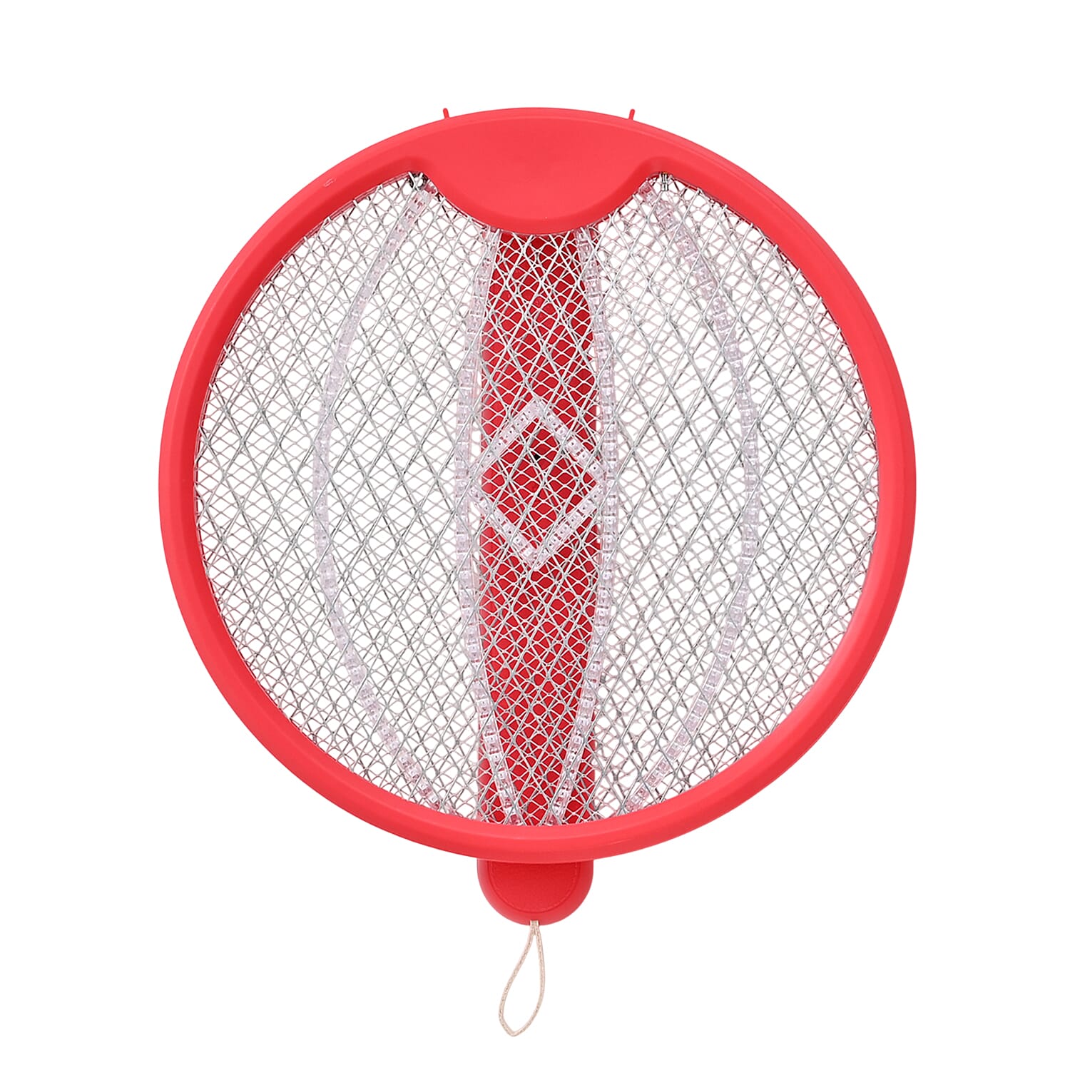 3-in-1 Folding Electric Mosquito Swatter - USB Rechargeable 500mAh, 2-3 Hour Battery (45 X 23 CM) - Red