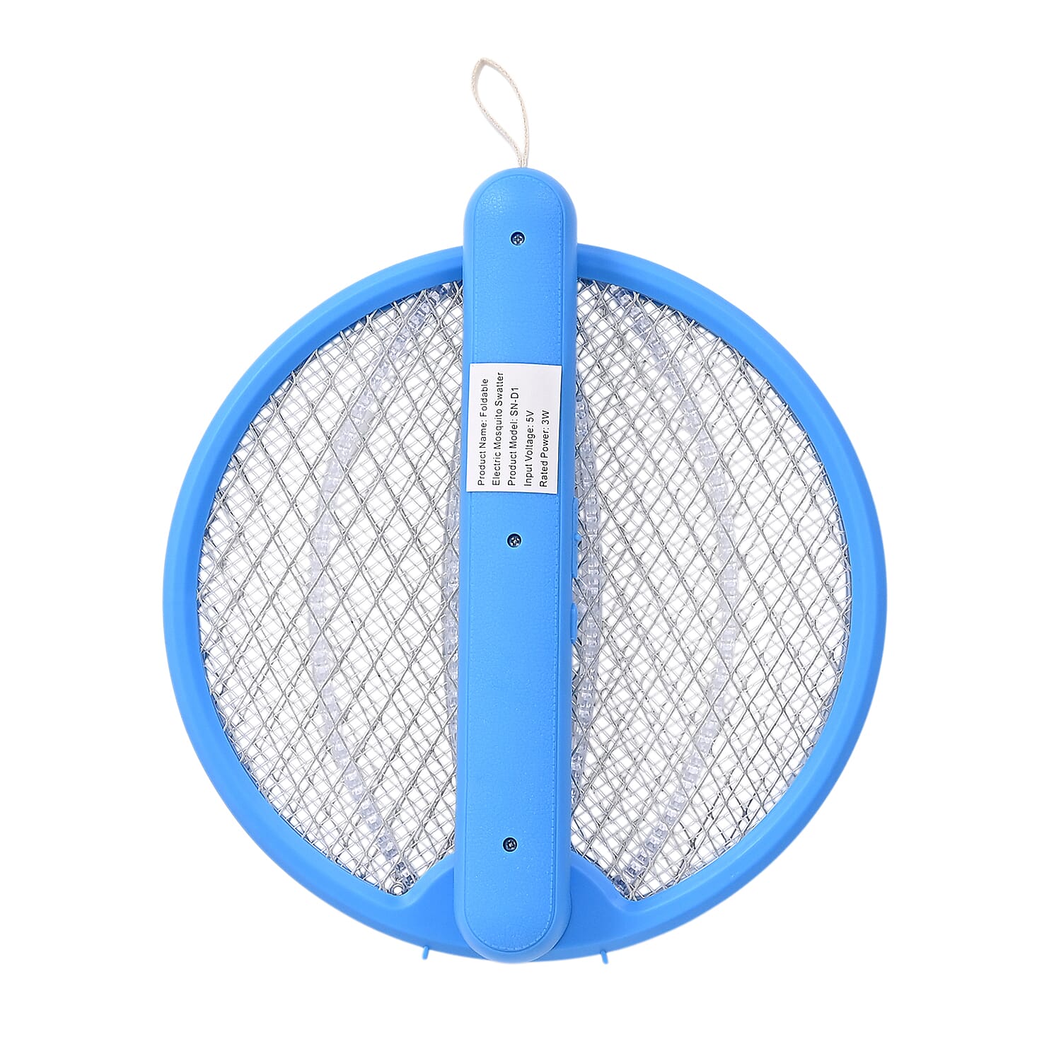3-in-1 Folding Electric Mosquito Swatter - USB Rechargeable 500mAh, 2-3 Hour Battery (45 X 23 CM) - Blue
