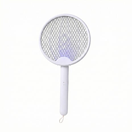 3-in-1 Folding Electric Mosquito Swatter - USB Rechargeable 500mAh, 2-3 Hour Battery (45 X 23 CM) - White