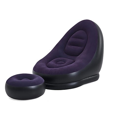 Inflatable Chair with Ottoman Footrest - Navy