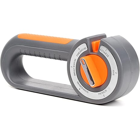 Livmore 6-in-1 Multi-Functional Knife Sharpener - Grey & Orange