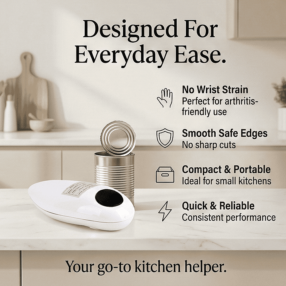 Livmore Automatic Can Opener - Battery Operated (2 x AA not inc) - White