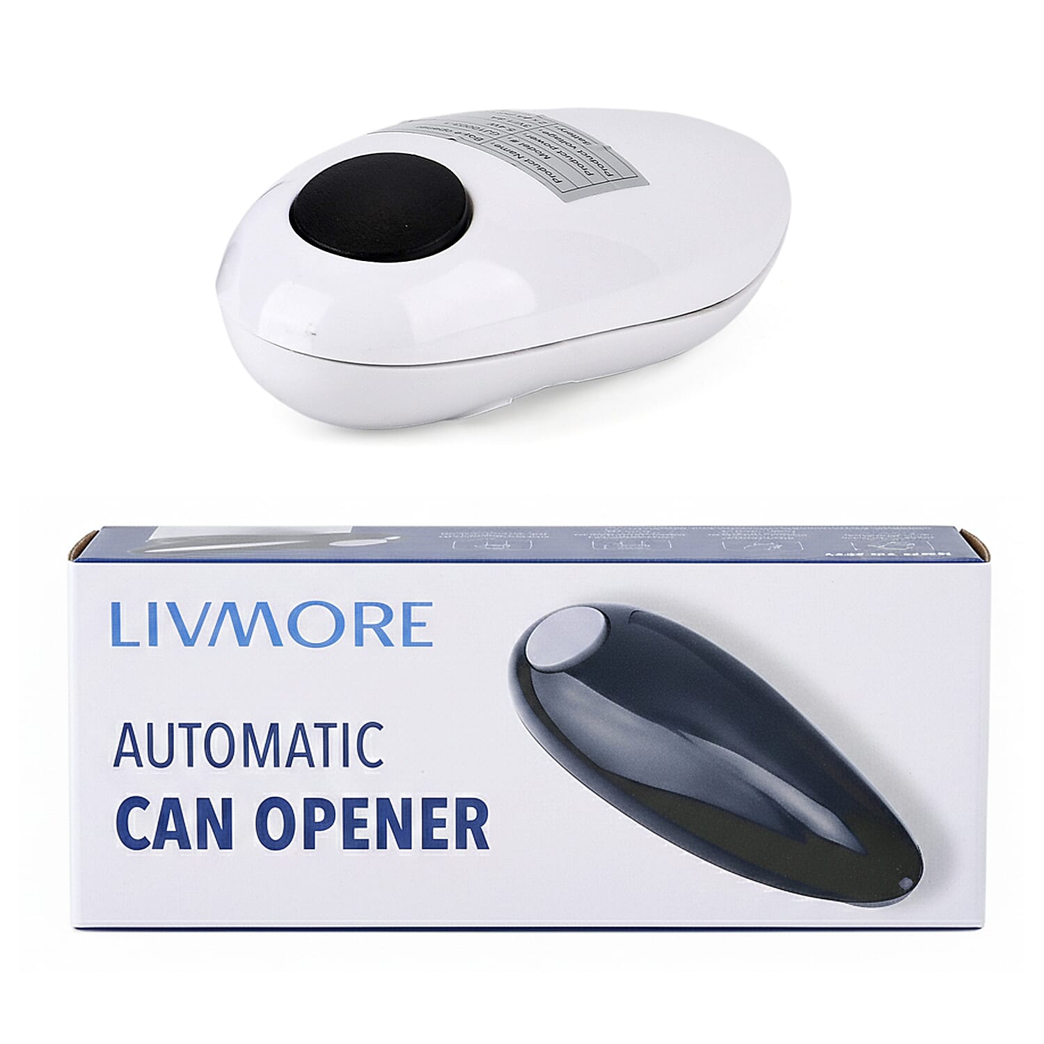 Livmore Automatic Can Opener - Battery Operated (2 x AA not inc) - White
