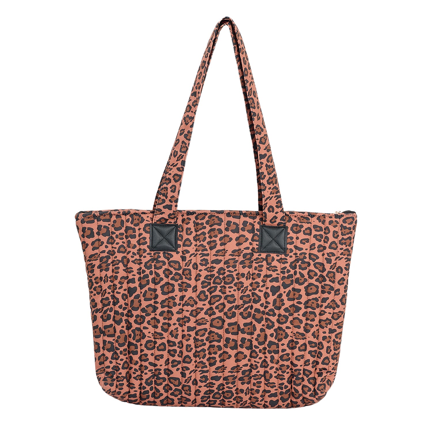 Coastal Quilted Leopard Print Brown Utility Tote Bag