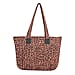 Coastal Quilted Leopard Print Brown Utility Tote Bag