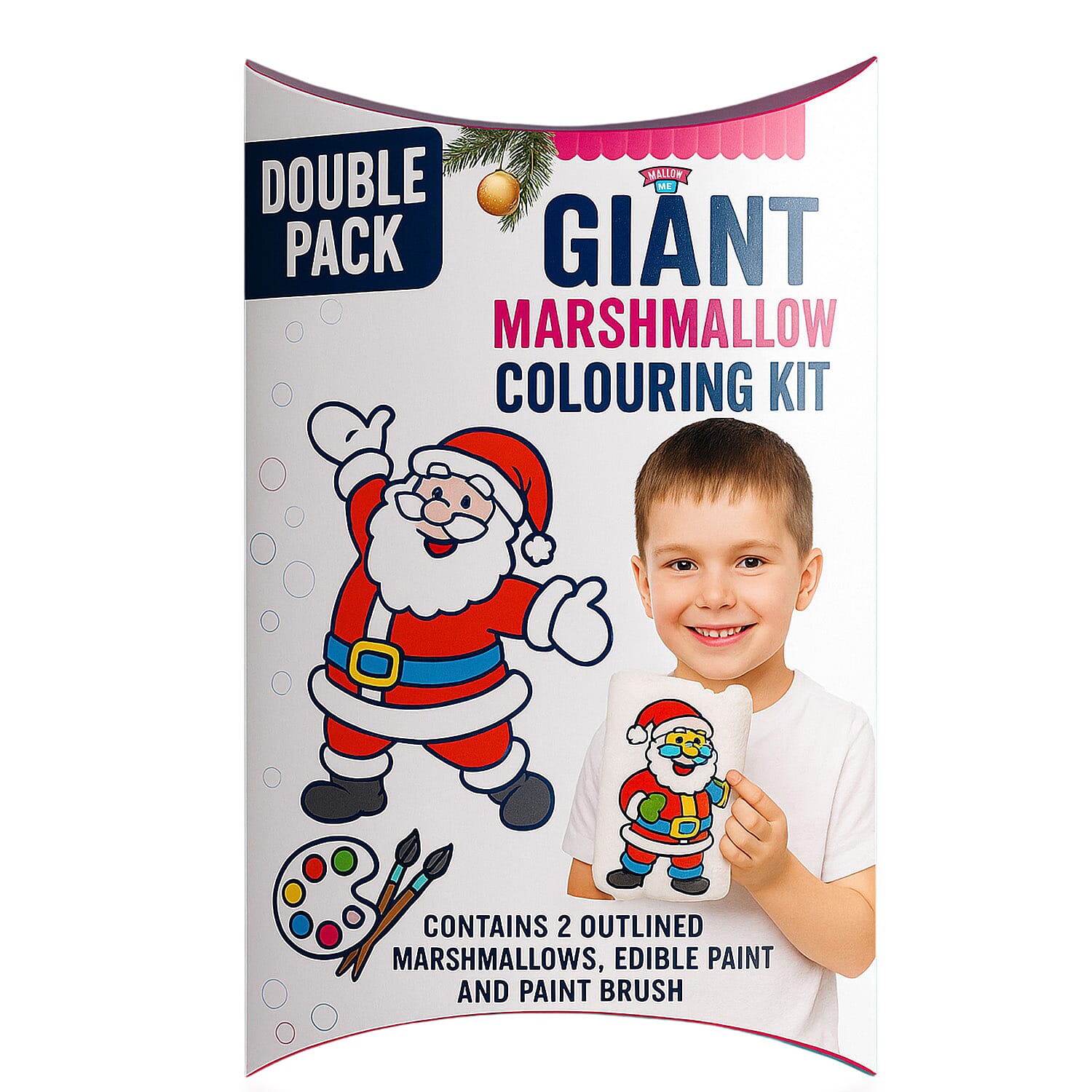 Mallow Me Colour Me in Giant Marshmallow, Christmas Themed Kit. Double pack.