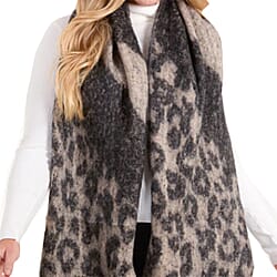 QED Abstract Print Scarf (Free Size) - Black