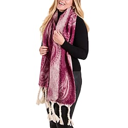 QED Abstract Print Scarf (Free Size) - Black