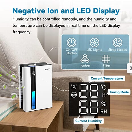 BLACK FRIDAY DEAL - SEJOY Electric Dehumidifier with Remote (2.5L) - White