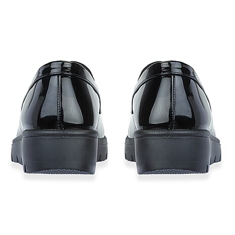 Shoetree Comfort Ladies Lightweight Twin Gusset Slip On Shoe with Diamonte (Size 8) - Black