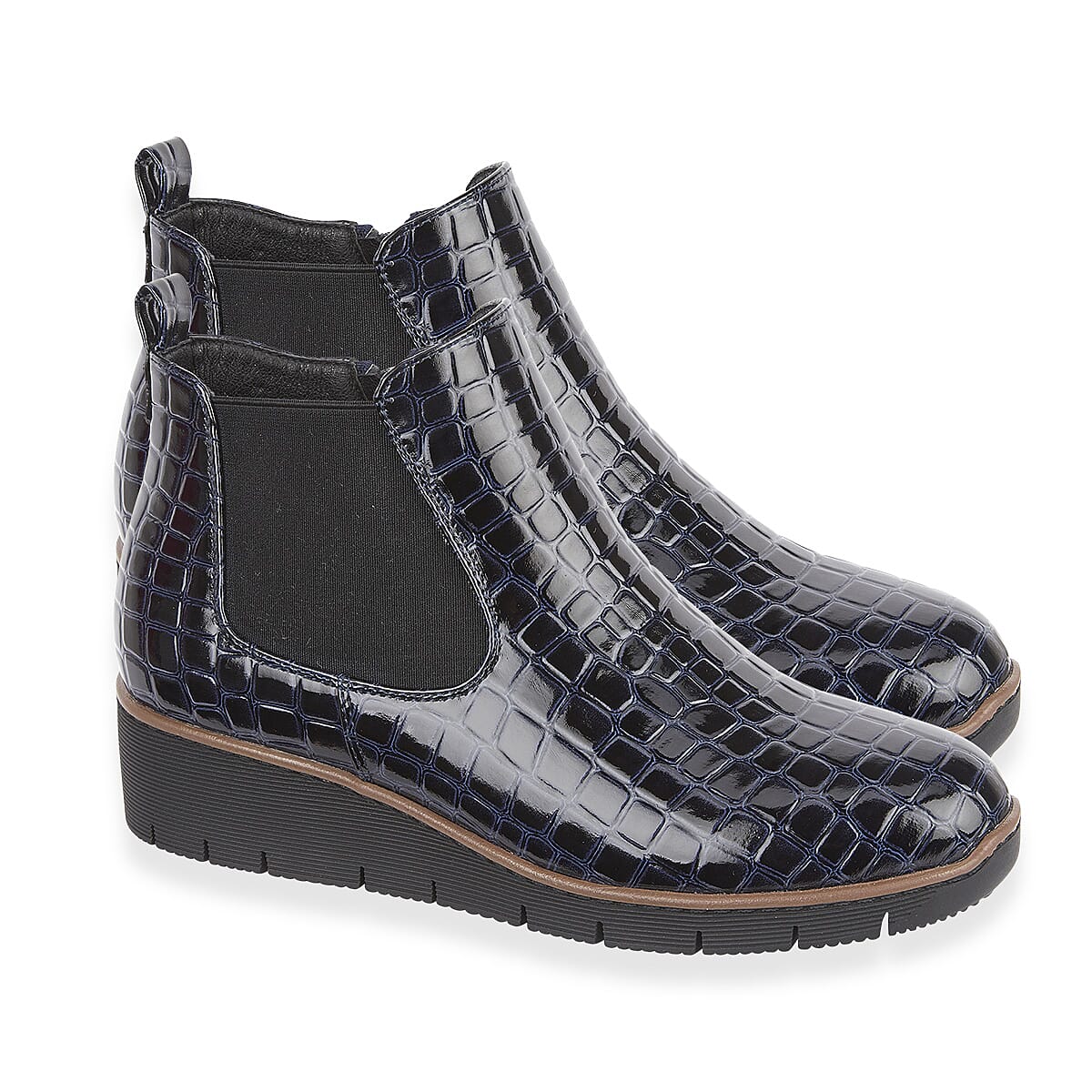 Jo & Joe Ladies Wedge Twin Gusset Chelsea Ankle Boot 