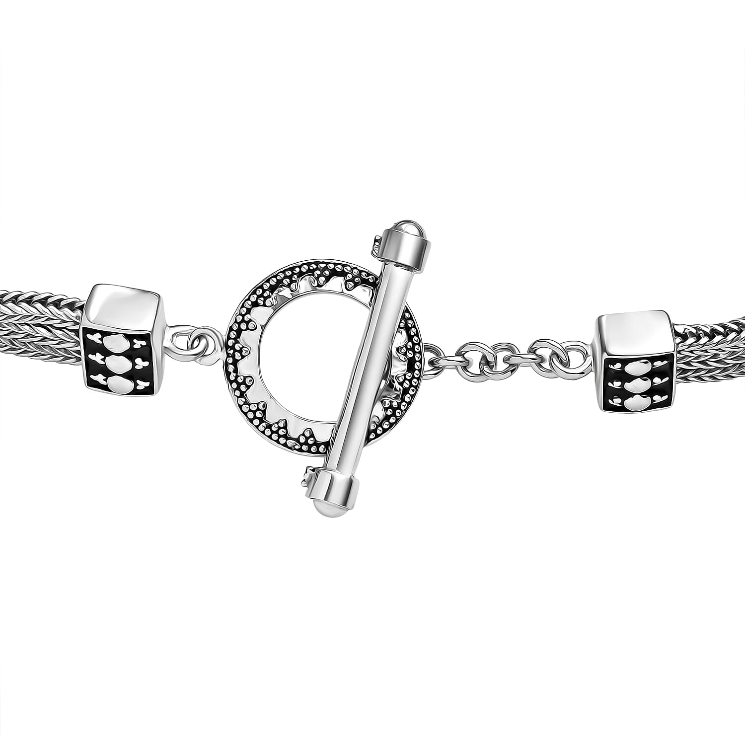 Sajen Silver - Moonstone, White Topaz & Titanium Gold Mystic Quartz Bracelet (Size 7.5) with T-Bar Clasp in Yellow Gold Plated & Rhodium Overlay Sterling Silver 12.46 Ct, Silver Wt. 20.10 Gms.