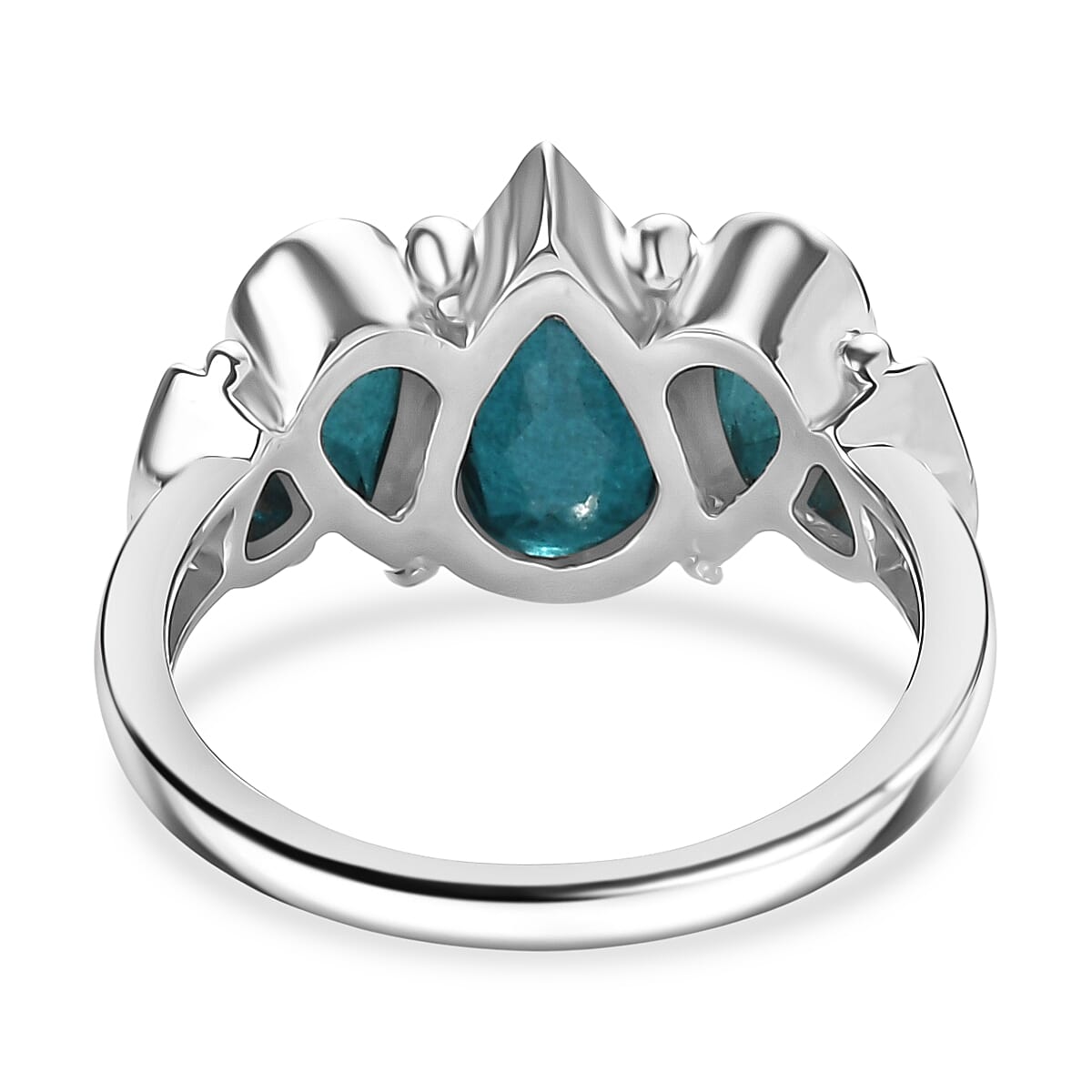 Sajen Silver- Indicolite Quartz Ring in Rhodium Overlay Sterling Silver 7.27 Ct.