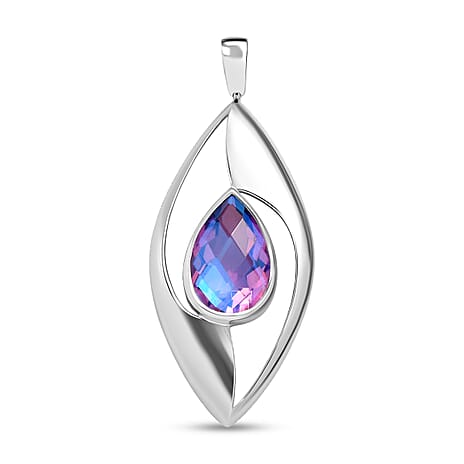 Sajen Silver - Pear Cut Rainbow Lavender Pendant in Rhodium Overlay Sterling Silver 1.00 Ct.
