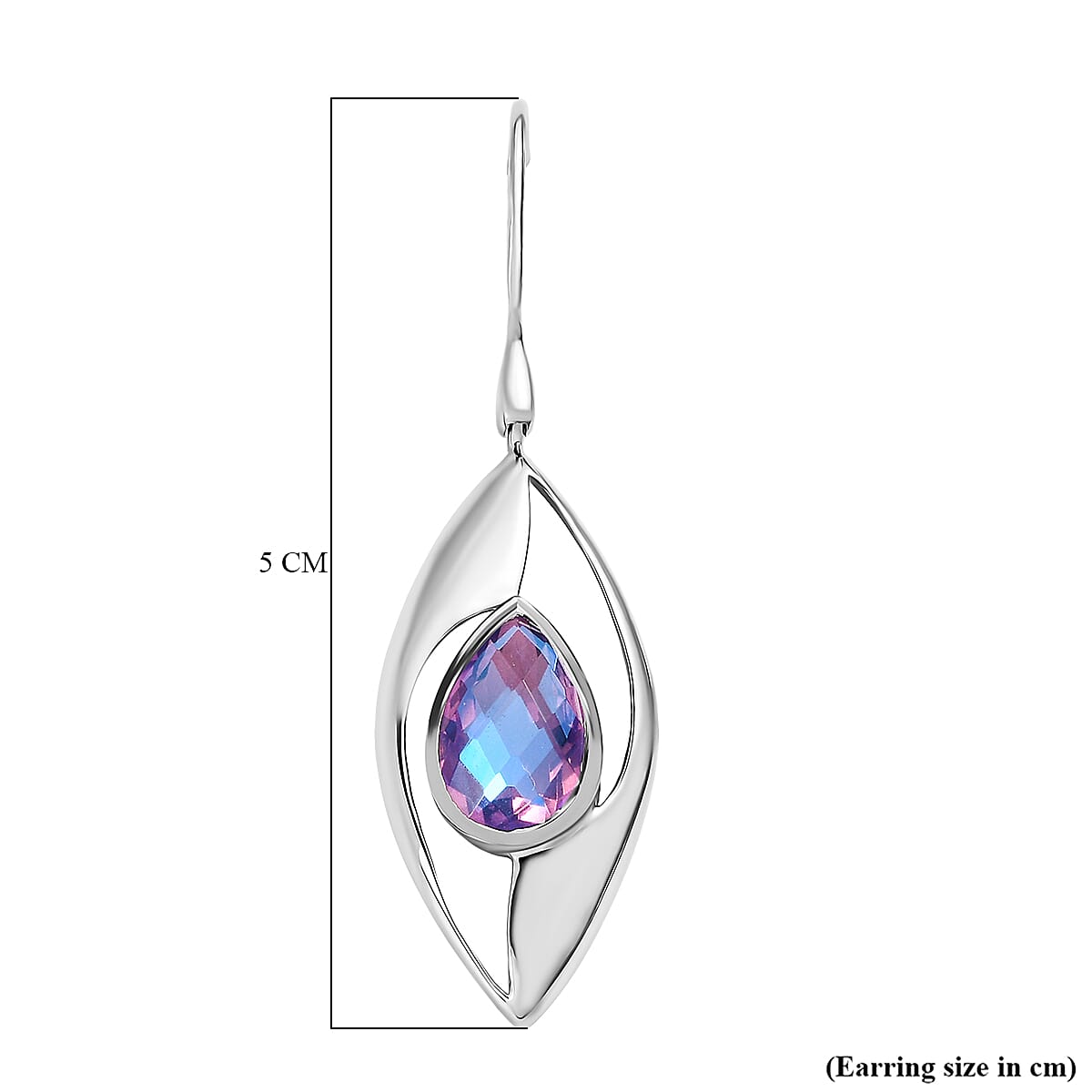 Sajen Silver Rainbow Lavender Earring with Hook in Rhodium Overlay Sterling Silver 6.55 Ct