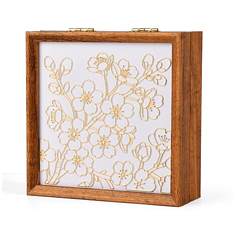 Floral Storage Box (Size 23x15x6 cm) - Multi Color & Brown