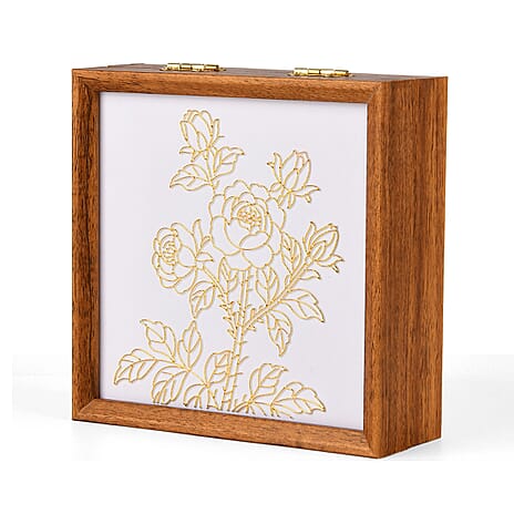 Rose Storage Box (Size 23x15x6 cm) - Multi Color & Brown