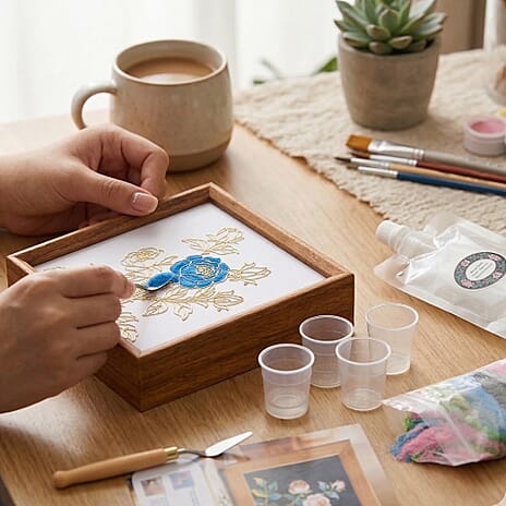 Rose Storage Box (Size 23x15x6 cm) - Multi Color & Brown