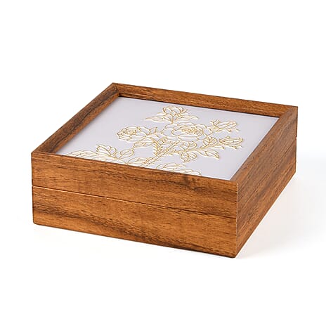 Rose Storage Box (Size 23x15x6 cm) - Multi Color & Brown