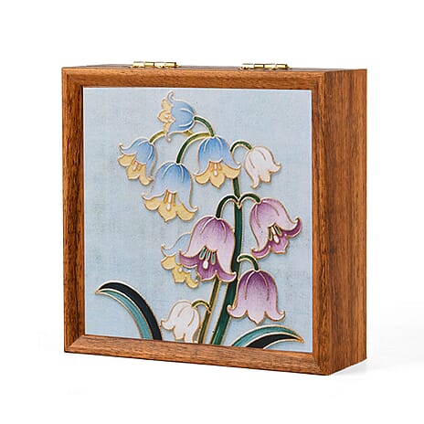 Floral Storage Box (Size 23x15x6 cm) - Multi Color & Brown