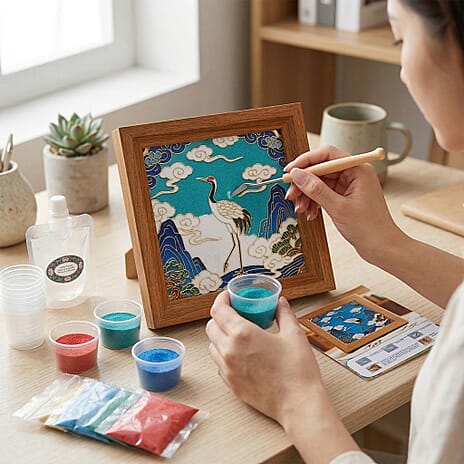 Crane Storage Box (Size 23x15x6 cm) - Multi Color & Brown