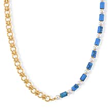 Blue Howlite & White Shell Pearl Beads Necklace (Size - 20) 140.00 Ct.