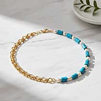 Blue Howlite & White Shell Pearl Beads Necklace (Size - 20) 140.00 Ct.