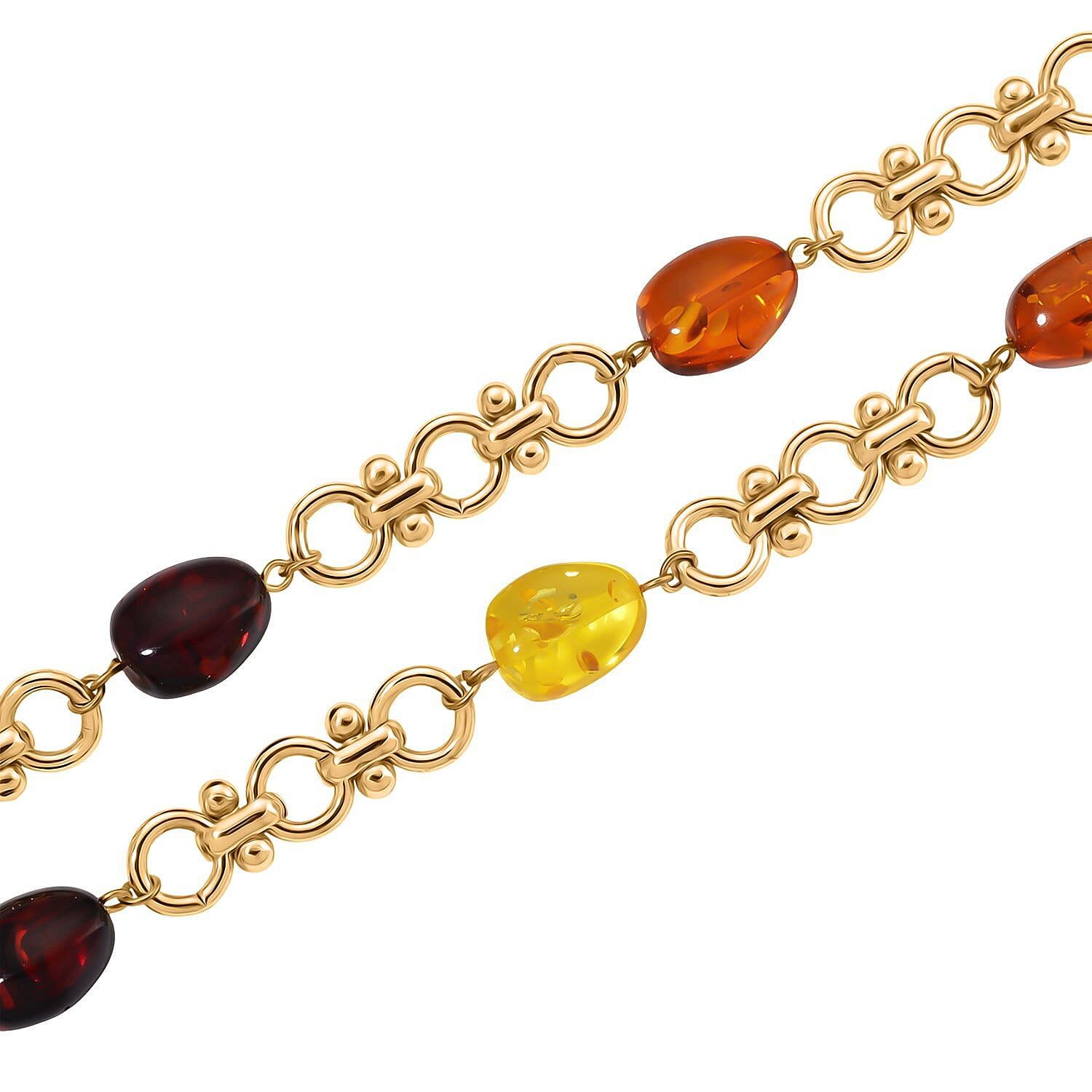 Simulated Multi Color Amber Beads Necklace (Size 20 - 2 Ext) 80.00 Ct.