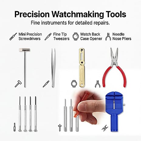 Majesty DIY Watch Repair Tool Kit - Professional Link Remover, Case Opener - Screwdriver Set with 10 Bonus, 626 Batteries and Spare Pins - Black