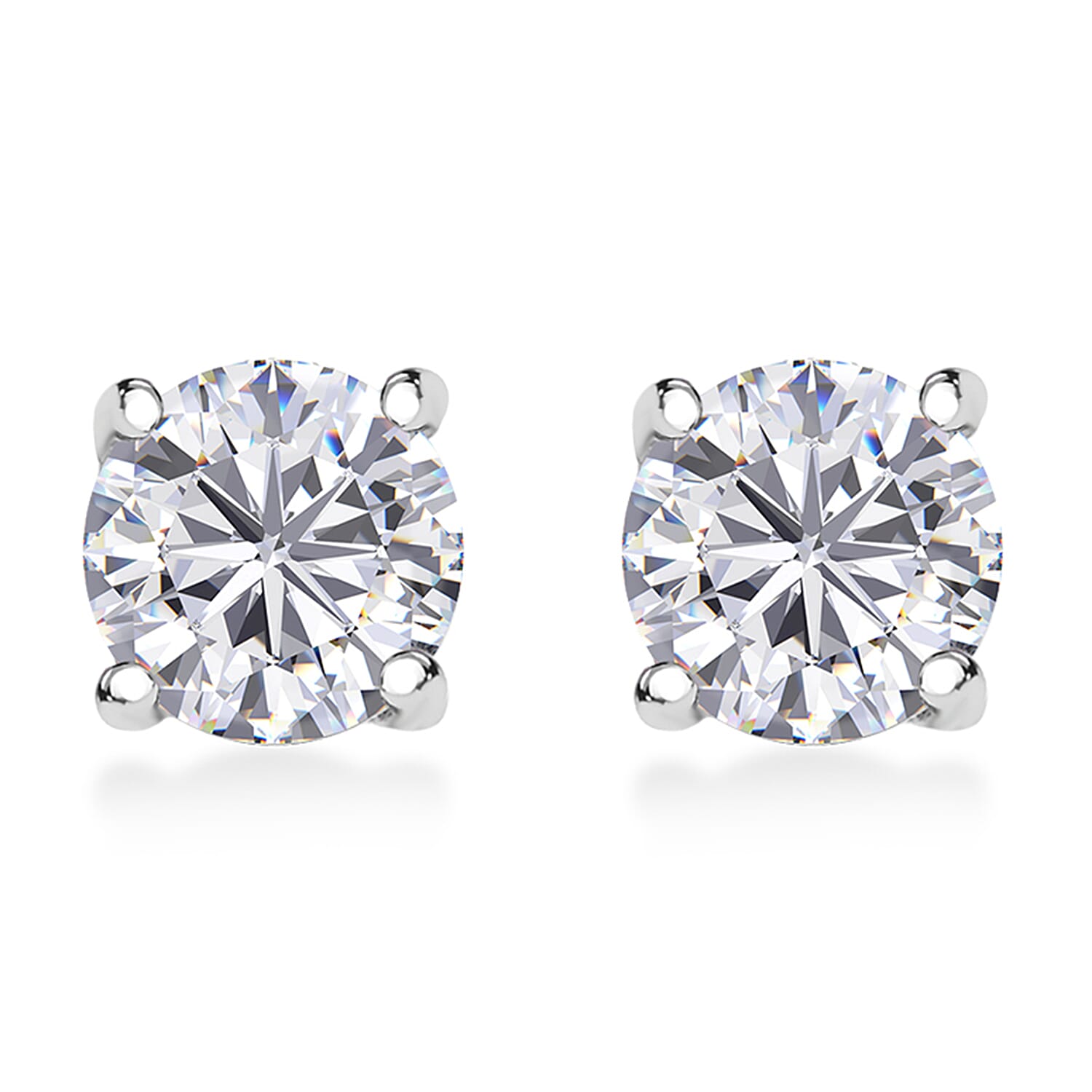 Biggest NY Closeout of 2025 - 14K White Gold EGL Certified Lab Grown Diamond(VVS-D-E) Earring with Push Back 4.00 Ct.
