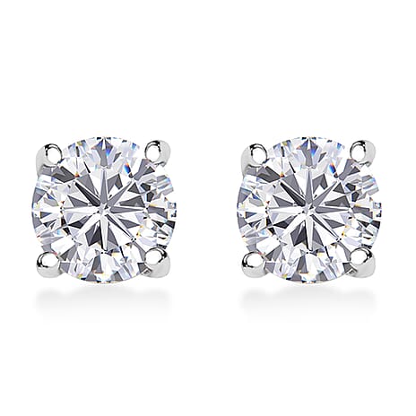 Biggest NY Closeout of 2025 - 14K White Gold EGL Certified Lab Grown Diamond(VVS-D-E) Earring with Push Back 4.00 Ct.