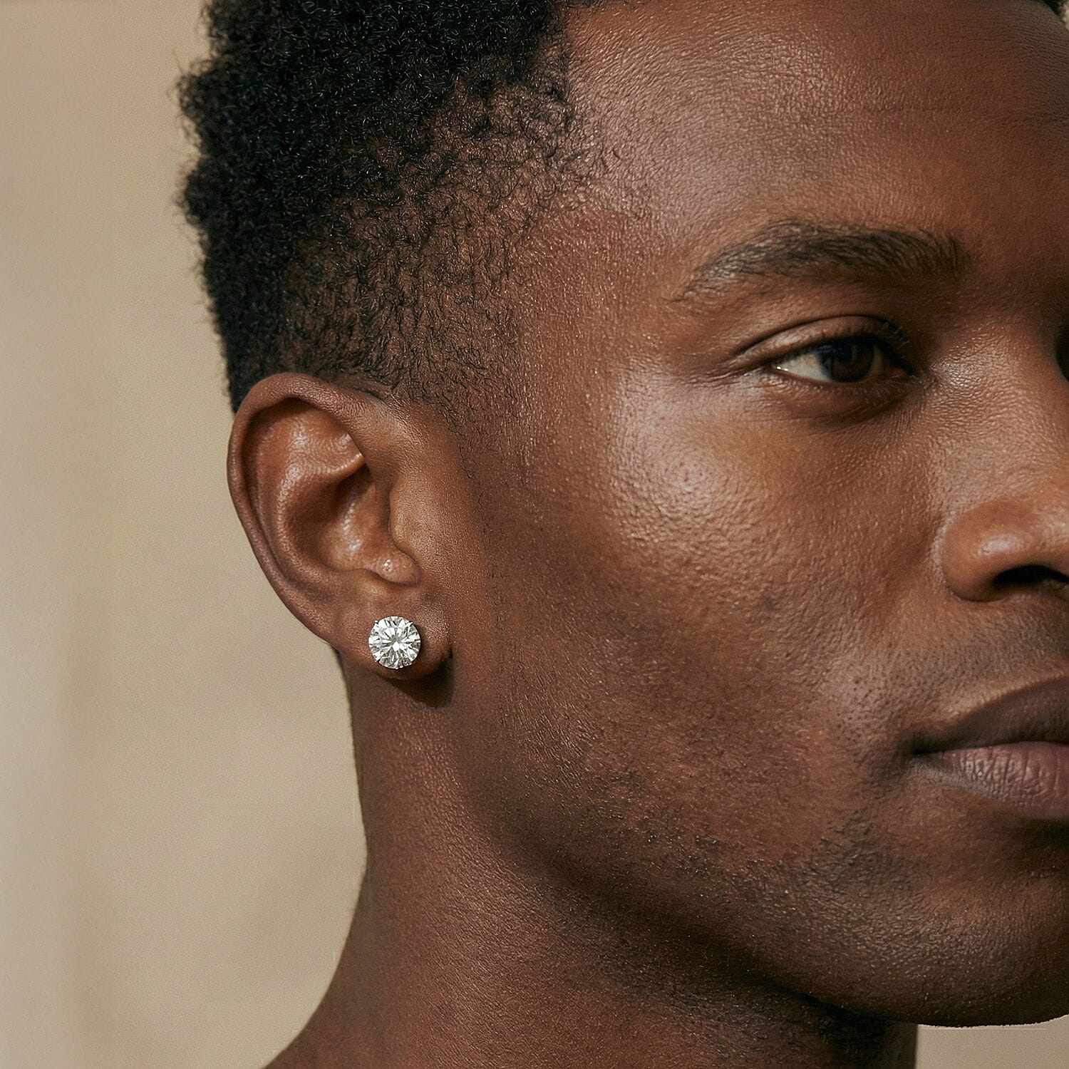 14K White Gold EGL Certified Lab Grown Diamond(VVS-D-E) Stud Push Back Earrings 4.00 Ct.