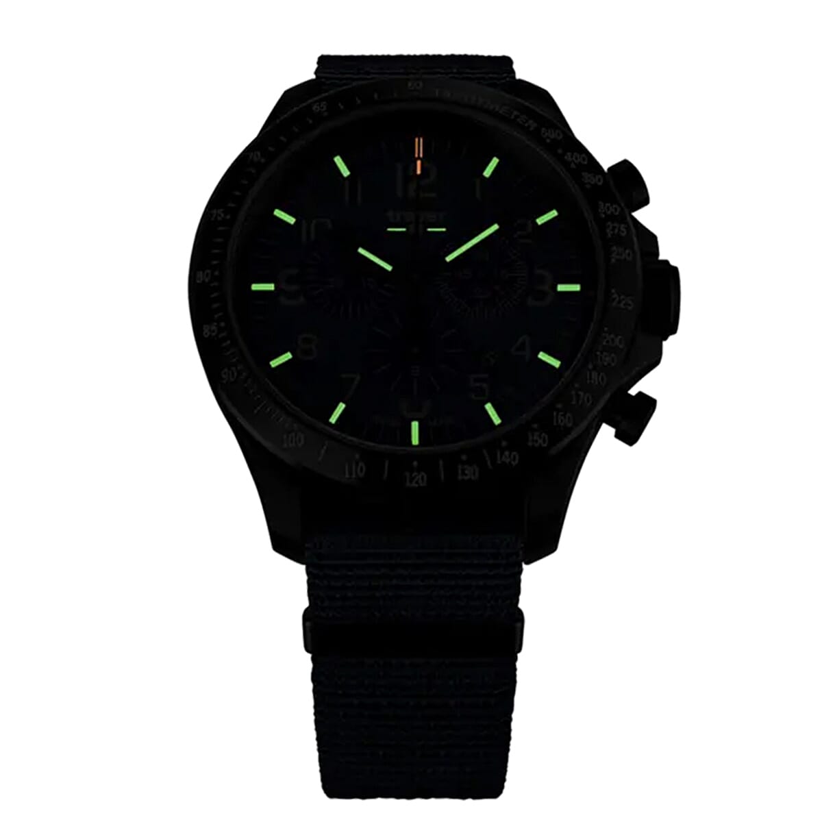 TRASER P67 Officer Chrono Swiss Made Quartz 10ATM WR Blue Dial - Black Case Mens Watch with Blue NATO Fabric Strap