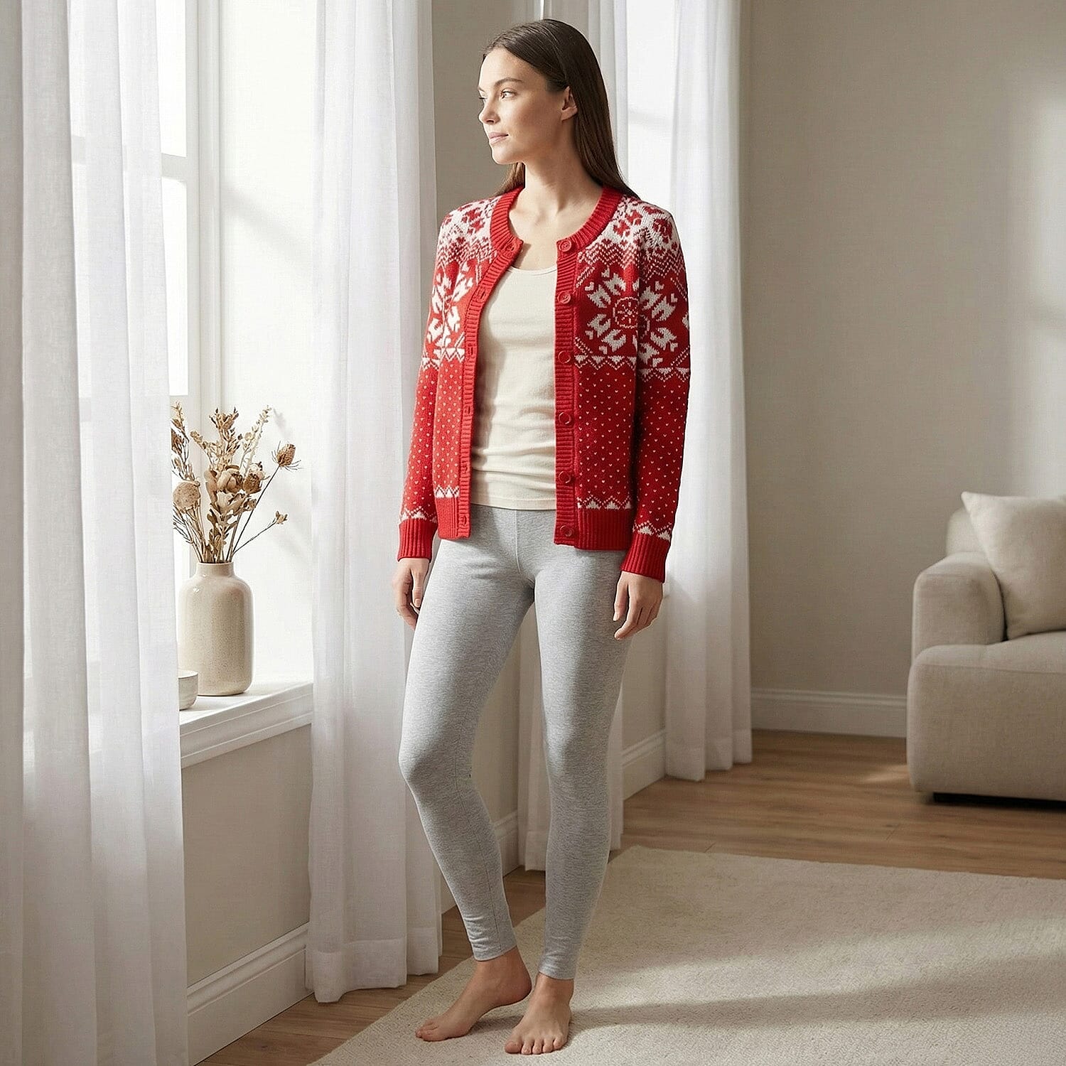 Close Out Collection Snowflakes Super Soft Cardigan 