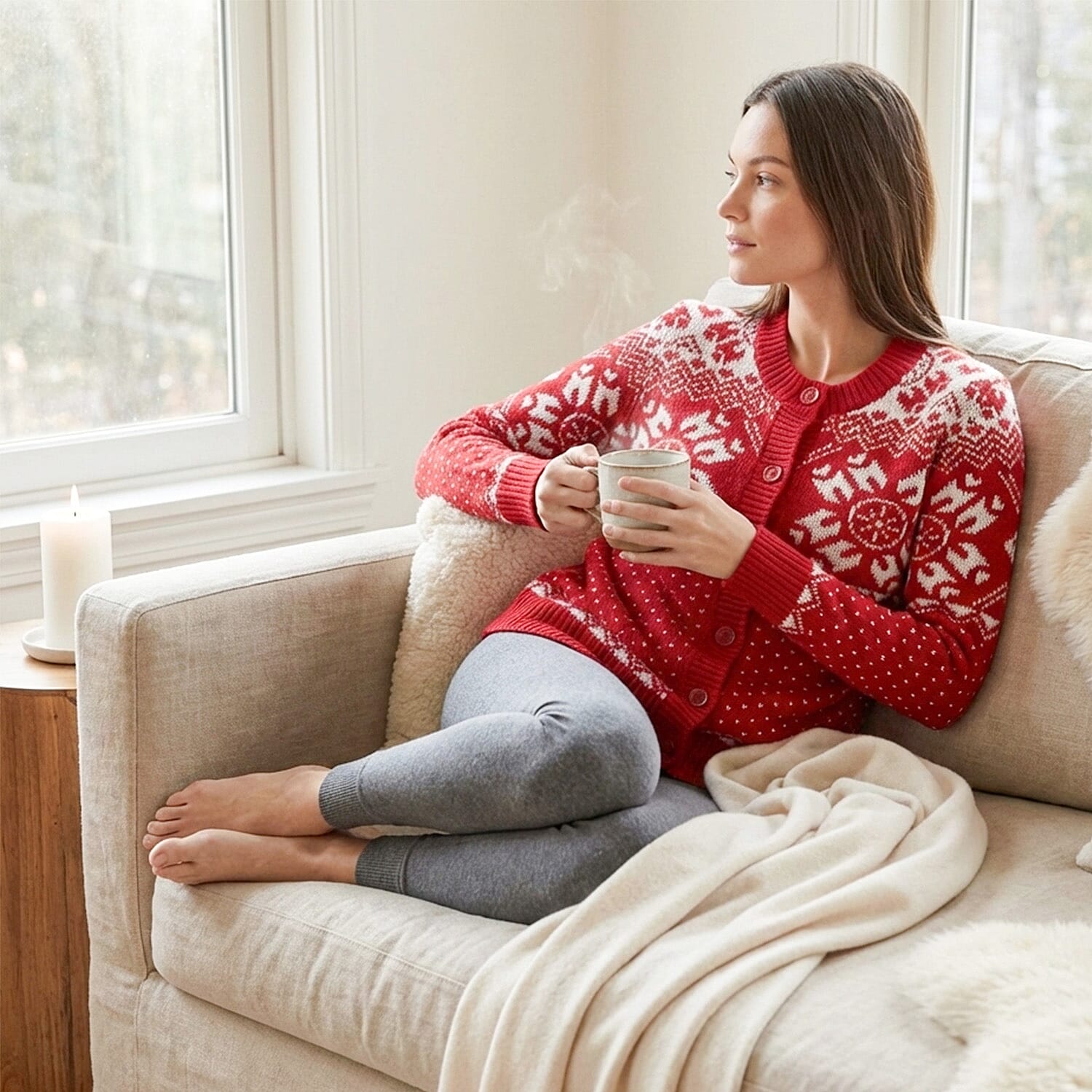 Close Out Collection Snowflakes Super Soft Cardigan 