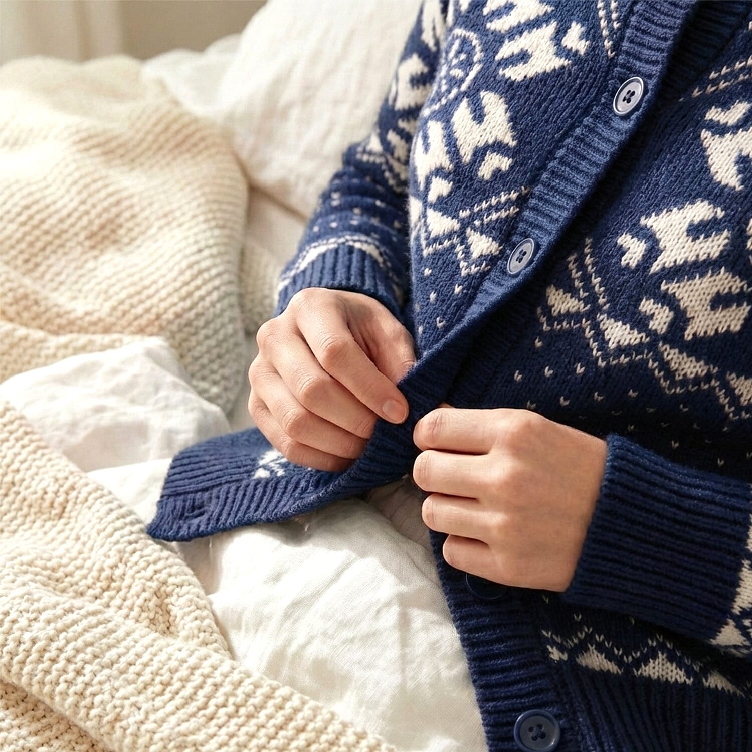 Close Out Collection Snowflakes Super Soft Cardigan 