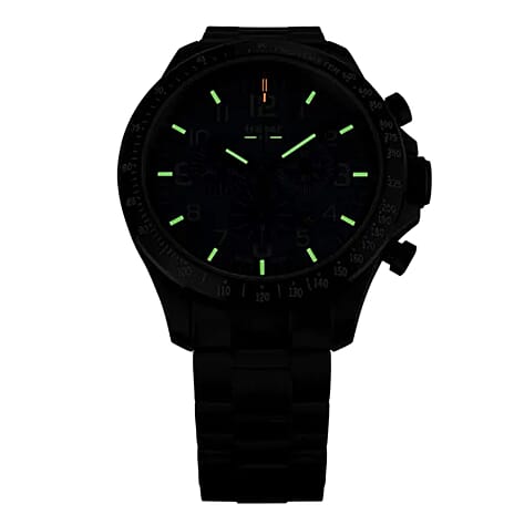 TRASER P67 Officer Chrono Swiss Made Quartz 10ATM WR Green Dial - Black Case Mens Watch with Green Stainless Steel Strap