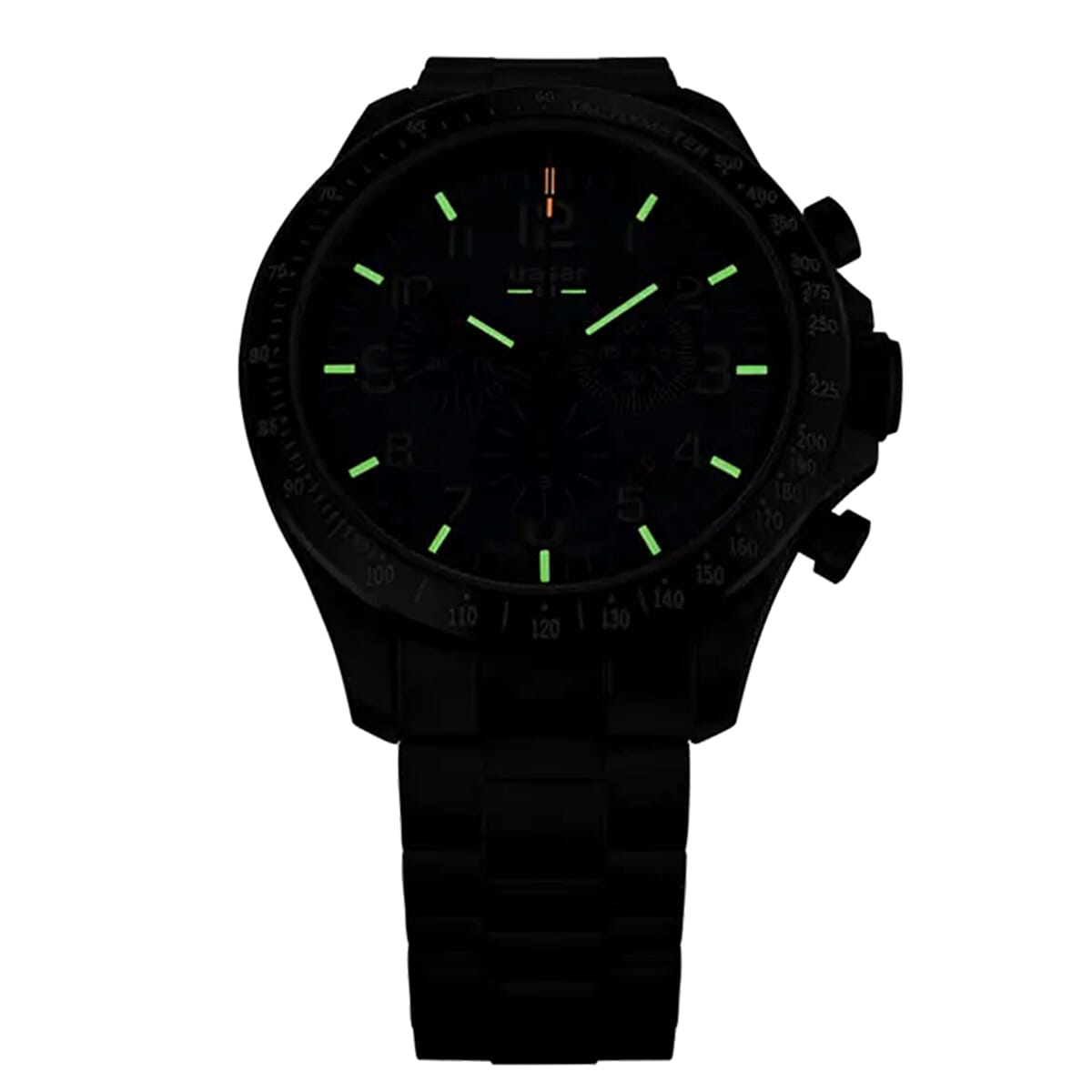 TRASER P67 Officer Chrono Swiss Made Quartz 10ATM WR Black Dial - Black Case Mens Watch with Black Stainless Steel Strap