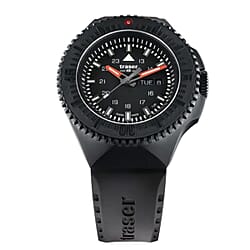 BRAND NEW --TRASER P69 Black Stealth Swiss Made Quartz 20ATM WR Green Dial - Black Case Mens Watch with Black Silicone Strap