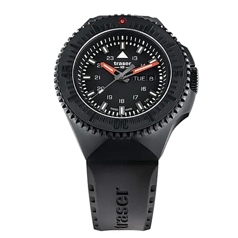 TRASER P69 Black Stealth Swiss Made Quartz 20ATM WR Black Dial - Black Case Mens Watch with Black Stainless Steel Strap